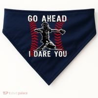 Baseball Catcher Go Ahead I Dare You USA-Made Doggie Bandana thumb 0