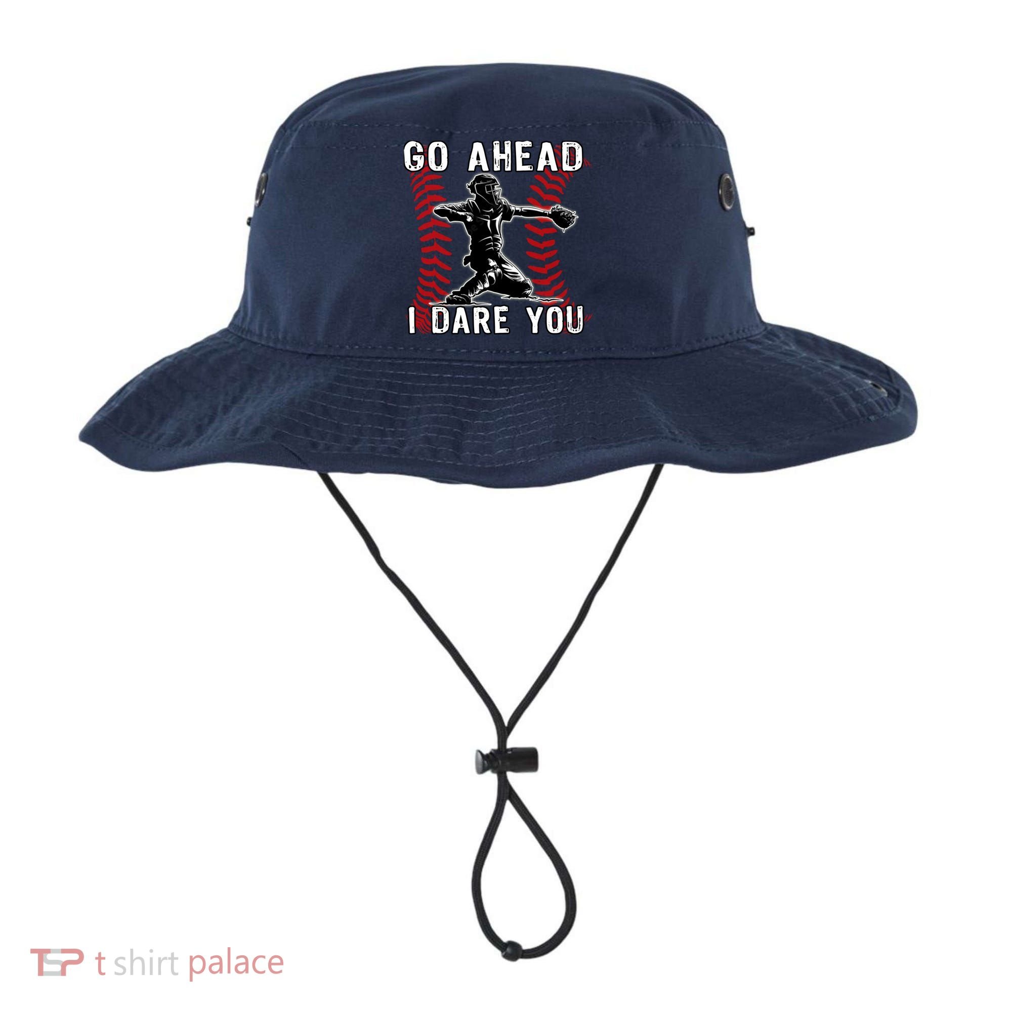 Baseball Catcher Go Ahead I Dare You Bucket Hat