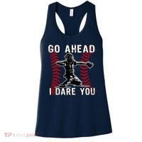 Baseball Catcher Go Ahead I Dare You Women's Tank Top thumb 0