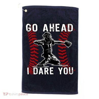 Baseball Catcher Go Ahead I Dare You Golf Towel