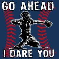 Baseball Catcher Go Ahead I Dare You Kids Sweatshirt thumb 2
