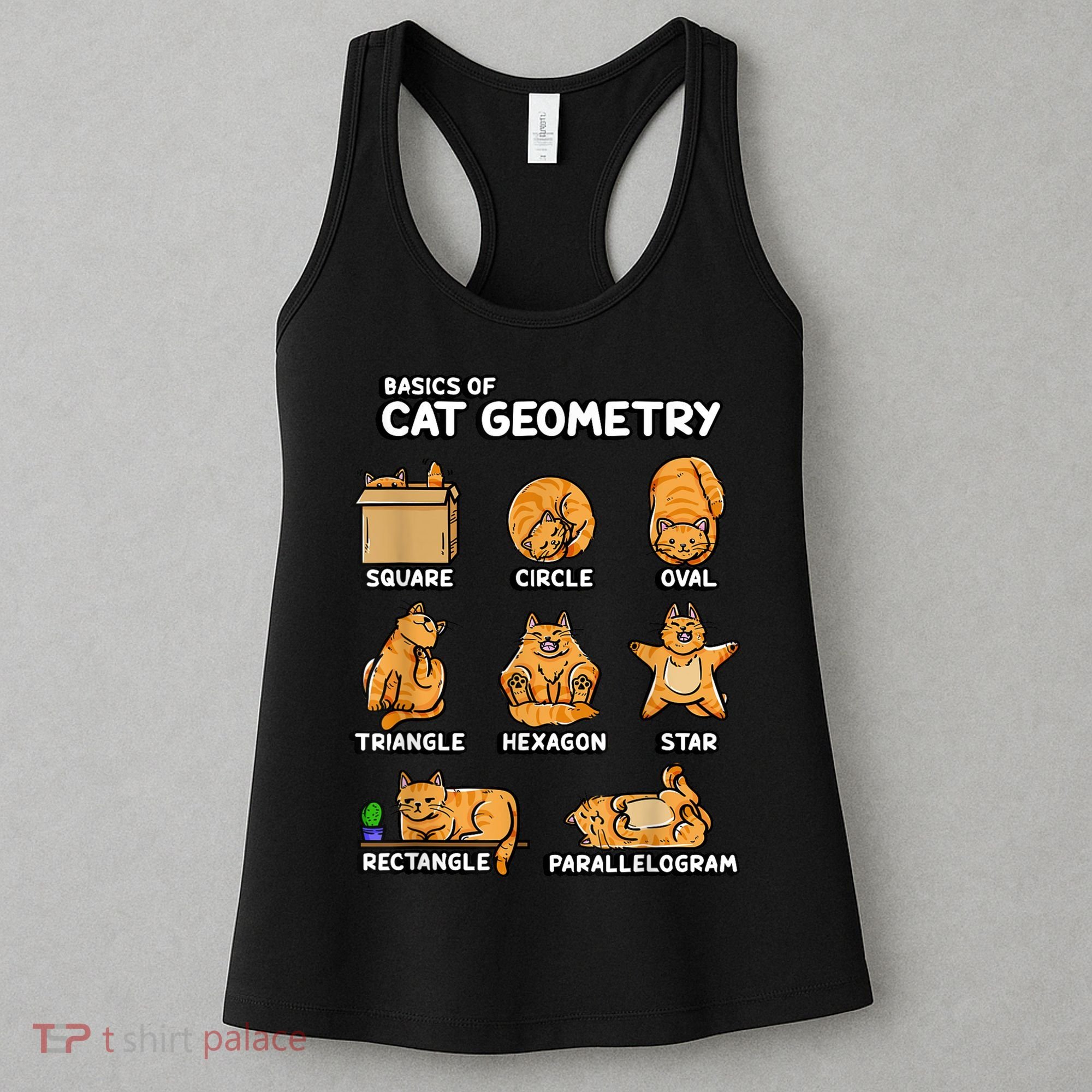 Basic Cat Geometry Cute Cat Cat Lover Cat Owner Math School Women's Tank Top