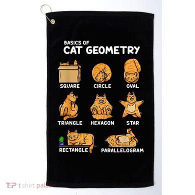 Basic Cat Geometry Cute Cat Cat Lover Cat Owner Math School Golf Towel