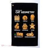 Basic Cat Geometry Cute Cat Cat Lover Cat Owner Math School Golf Towel thumb 0