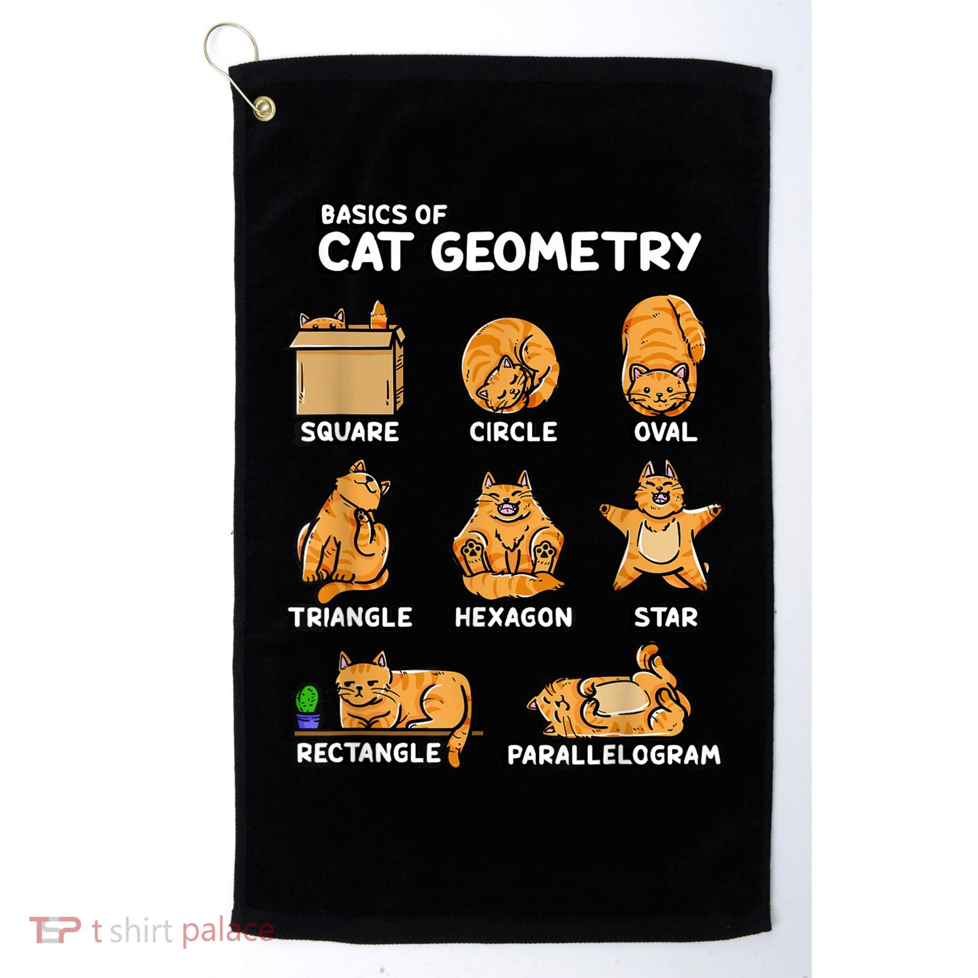 Basic Cat Geometry Cute Cat Cat Lover Cat Owner Math School Golf Towel