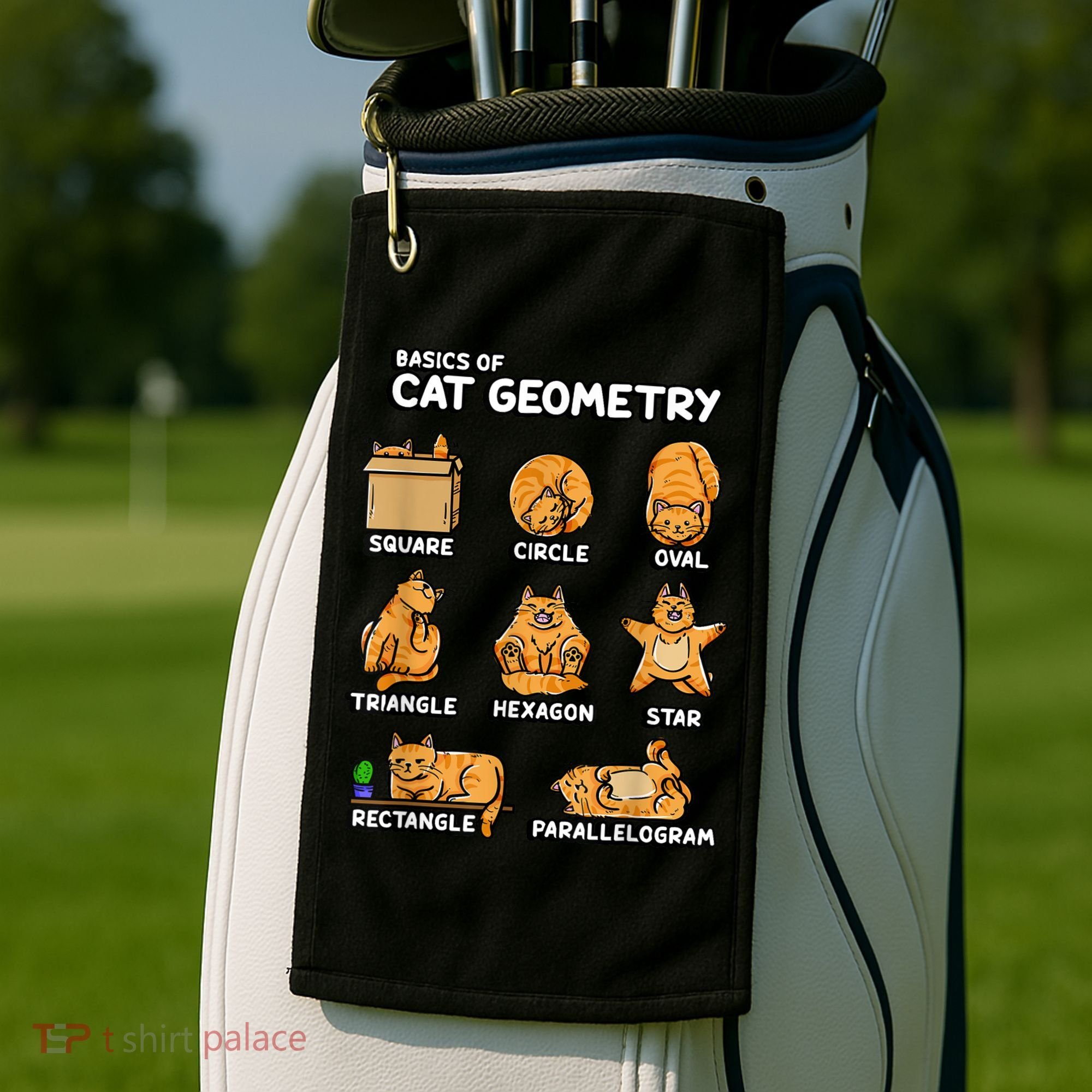 Basic Cat Geometry Cute Cat Cat Lover Cat Owner Math School Golf Towel
