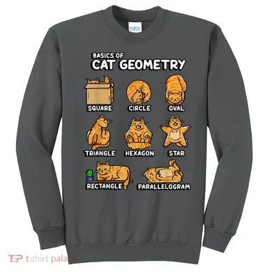 Basic Cat Geometry Cute Cat Cat Lover Cat Owner Math School Sweatshirt