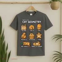 Basic Cat Geometry Cute Cat Cat Lover Cat Owner Math School T-Shirt thumb 2