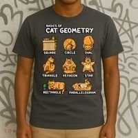 Basic Cat Geometry Cute Cat Cat Lover Cat Owner Math School T-Shirt thumb 3