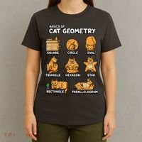 Basic Cat Geometry Cute Cat Cat Lover Cat Owner Math School T-Shirt thumb 4