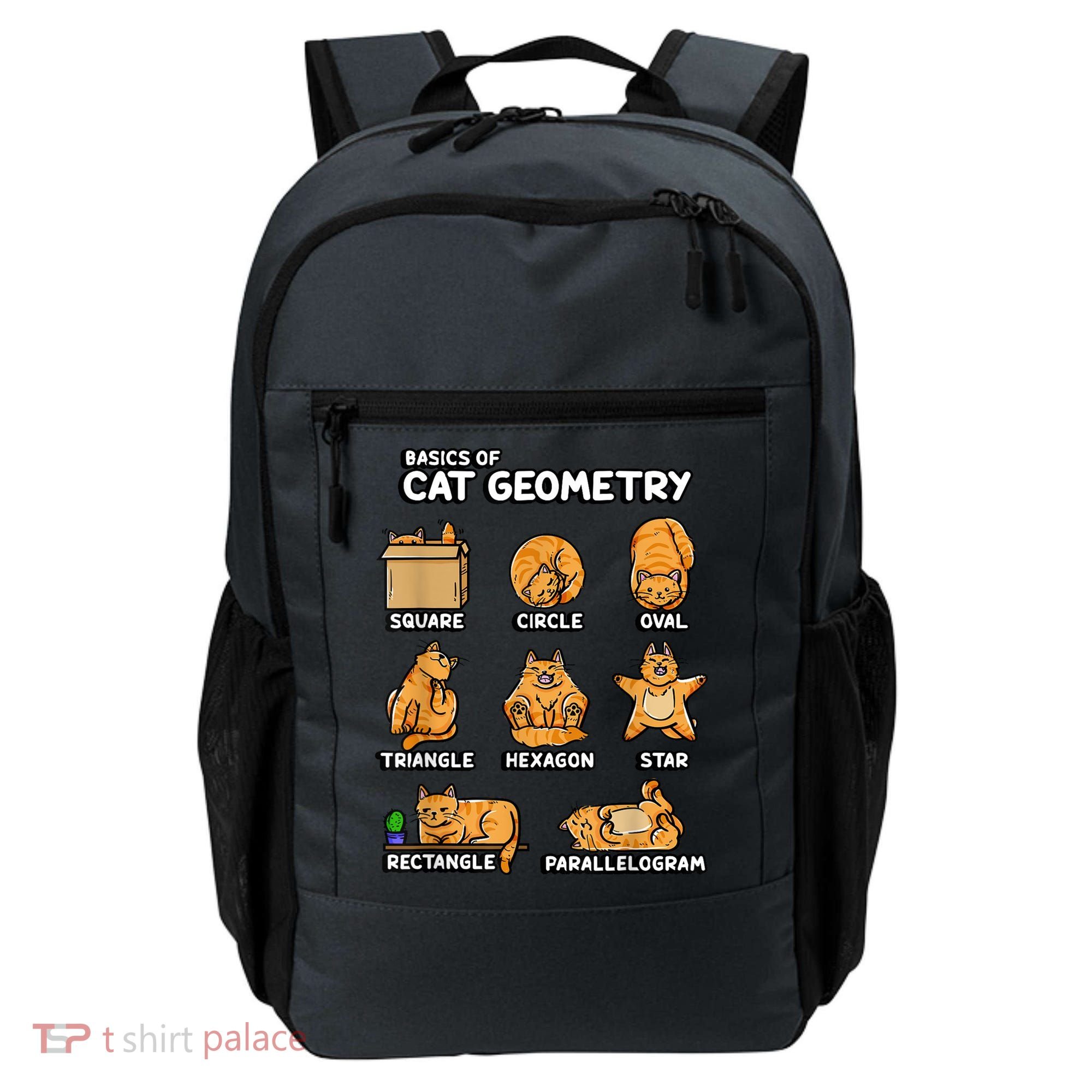 Basic Cat Geometry Cute Cat Cat Lover Cat Owner Math School Backpack