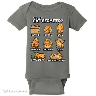 Basic Cat Geometry Cute Cat Cat Lover Cat Owner Math School Baby Bodysuit