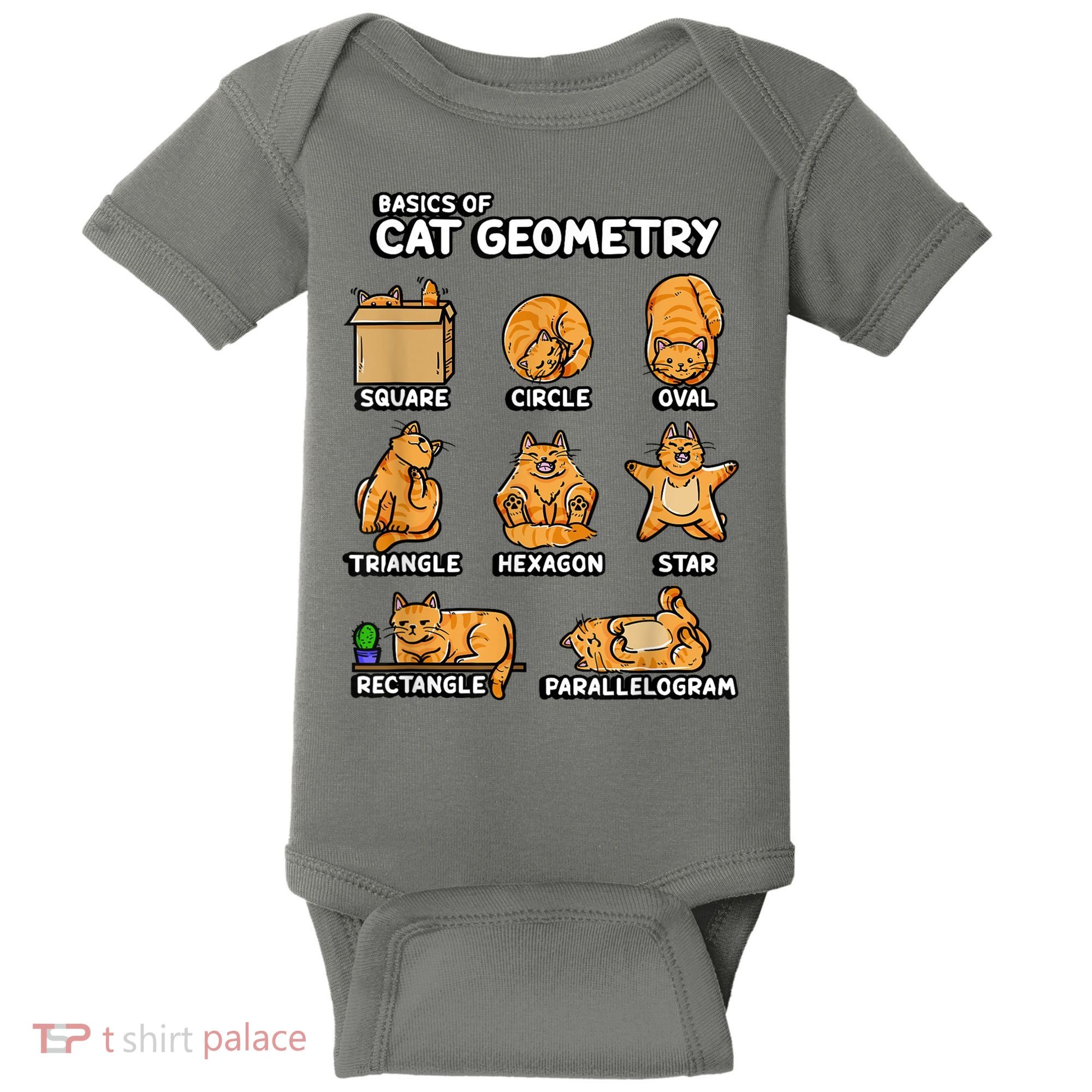 Basic Cat Geometry Cute Cat Cat Lover Cat Owner Math School Baby Bodysuit