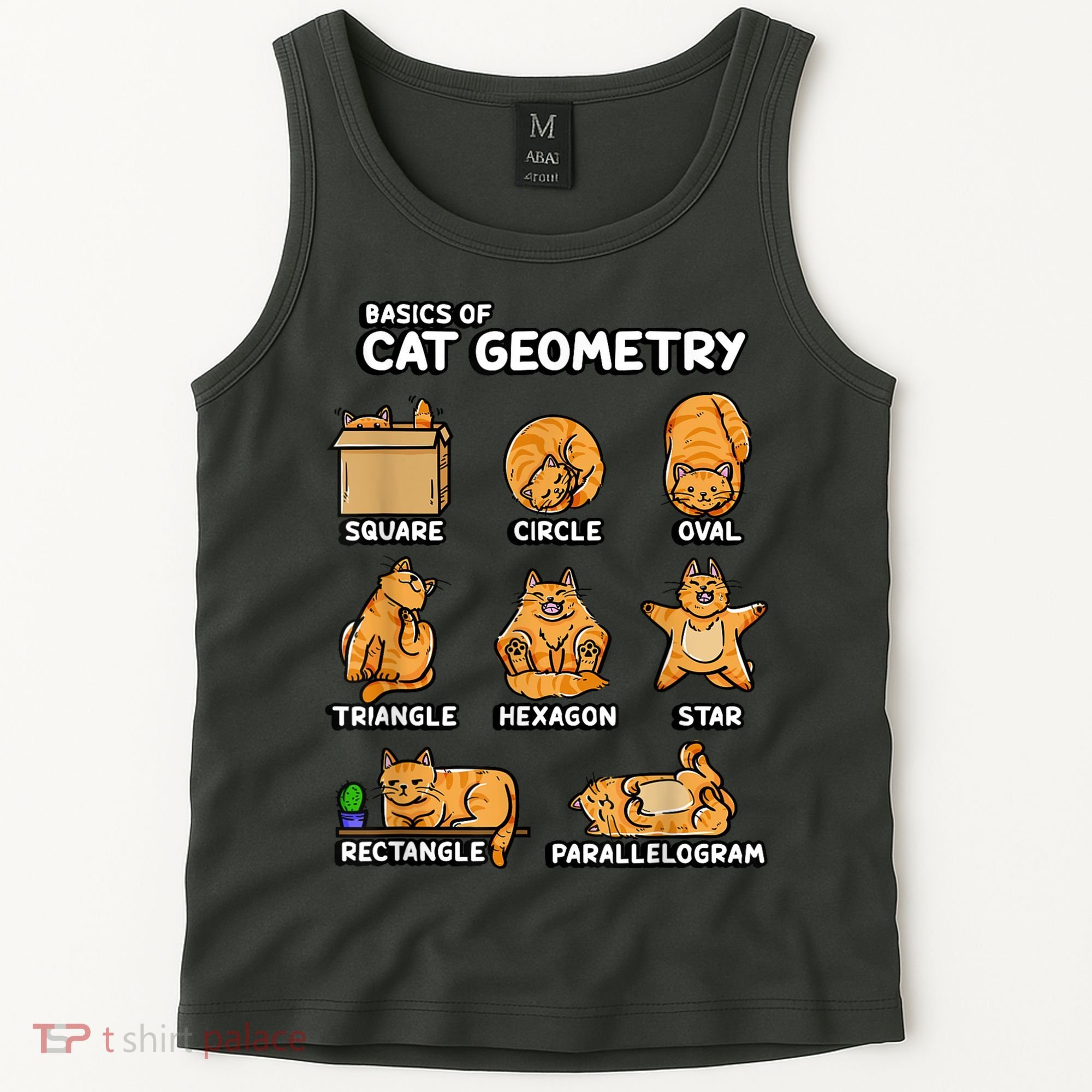 Basic Cat Geometry Cute Cat Cat Lover Cat Owner Math School Tank Top