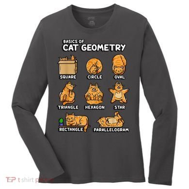 Basic Cat Geometry Cute Cat Cat Lover Cat Owner Math School Women's Long Sleeve Shirt