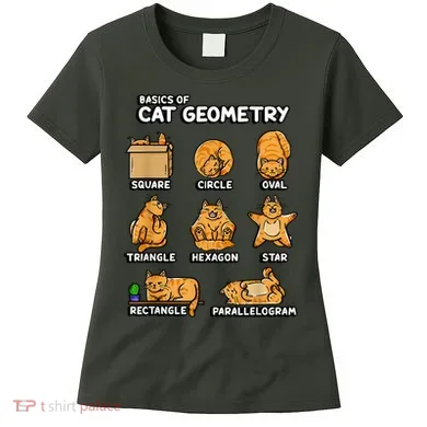 Basic Cat Geometry Cute Cat Cat Lover Cat Owner Math School Women's T-Shirt