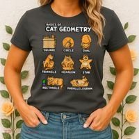 Basic Cat Geometry Cute Cat Cat Lover Cat Owner Math School Women's T-Shirt thumb 2