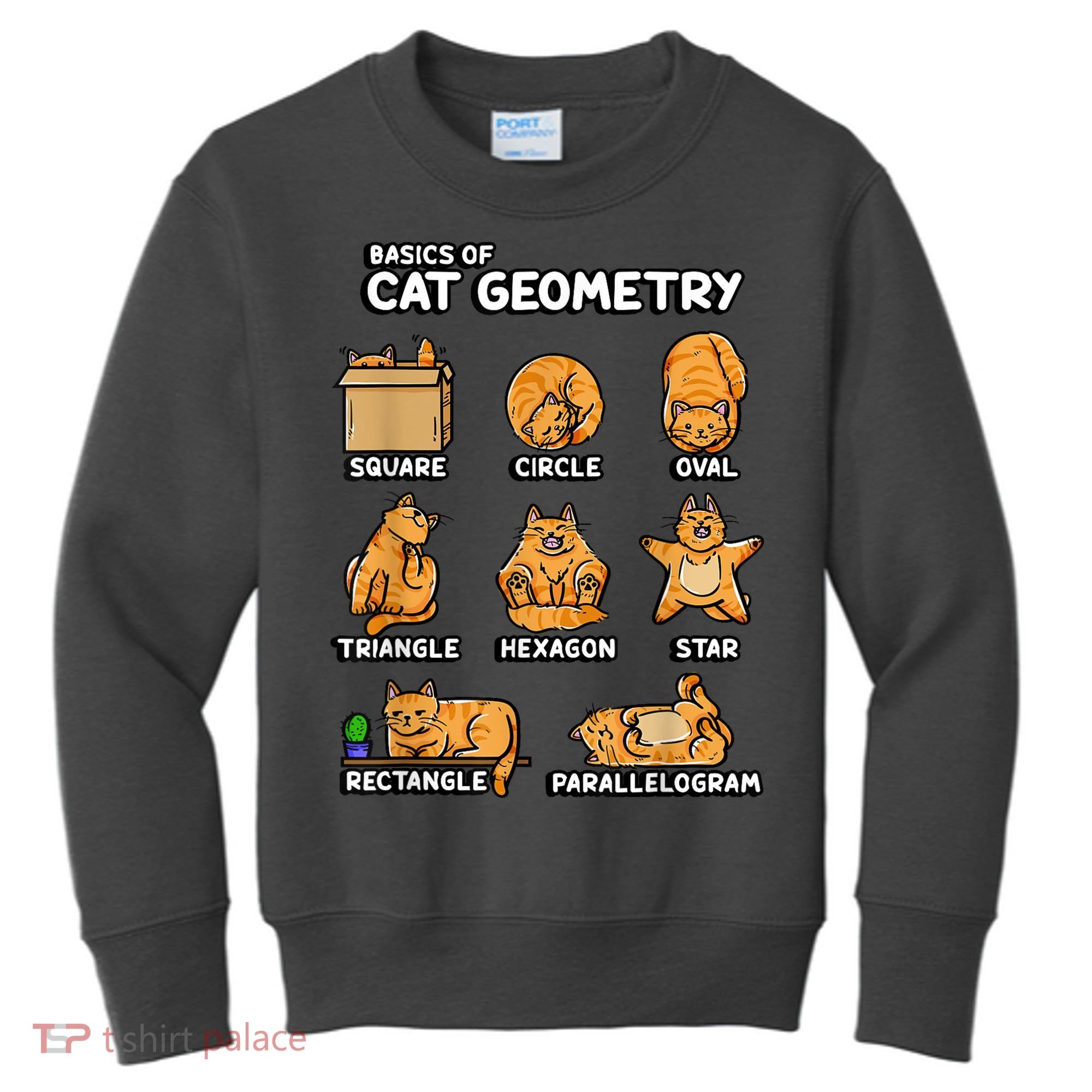 Basic Cat Geometry Cute Cat Cat Lover Cat Owner Math School Kids Sweatshirt