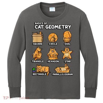 Basic Cat Geometry Cute Cat Cat Lover Cat Owner Math School Kids Long Sleeve Shirt