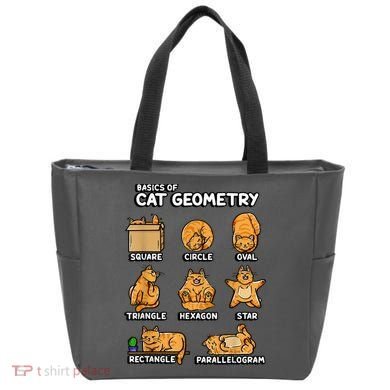 Basic Cat Geometry Cute Cat Cat Lover Cat Owner Math School Tote Bag