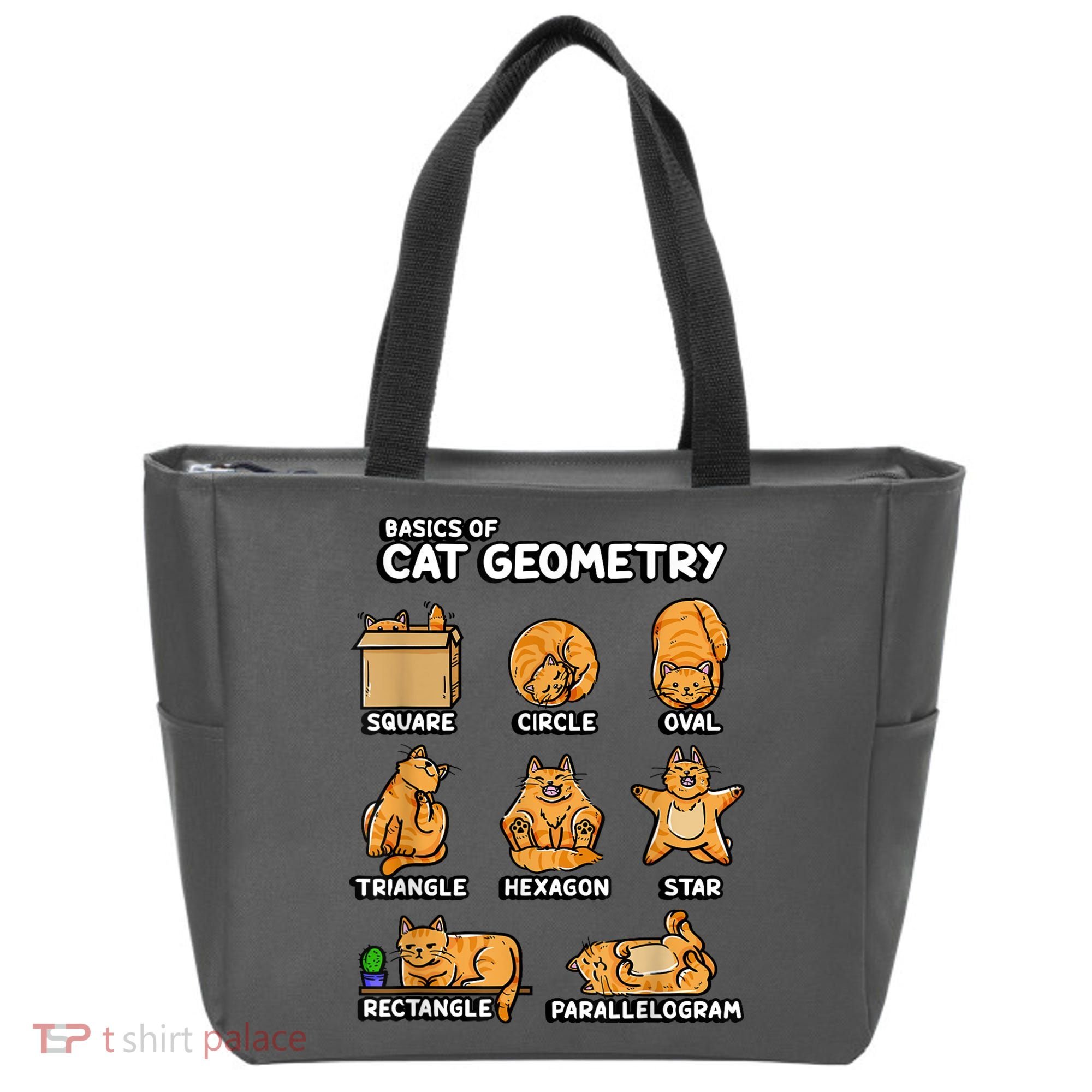 Basic Cat Geometry Cute Cat Cat Lover Cat Owner Math School Tote Bag