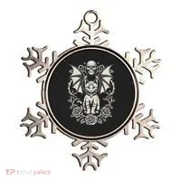 Black Cat Goth Kitten Halloween Skulls Rose Mom Dad Ornament thumb 0