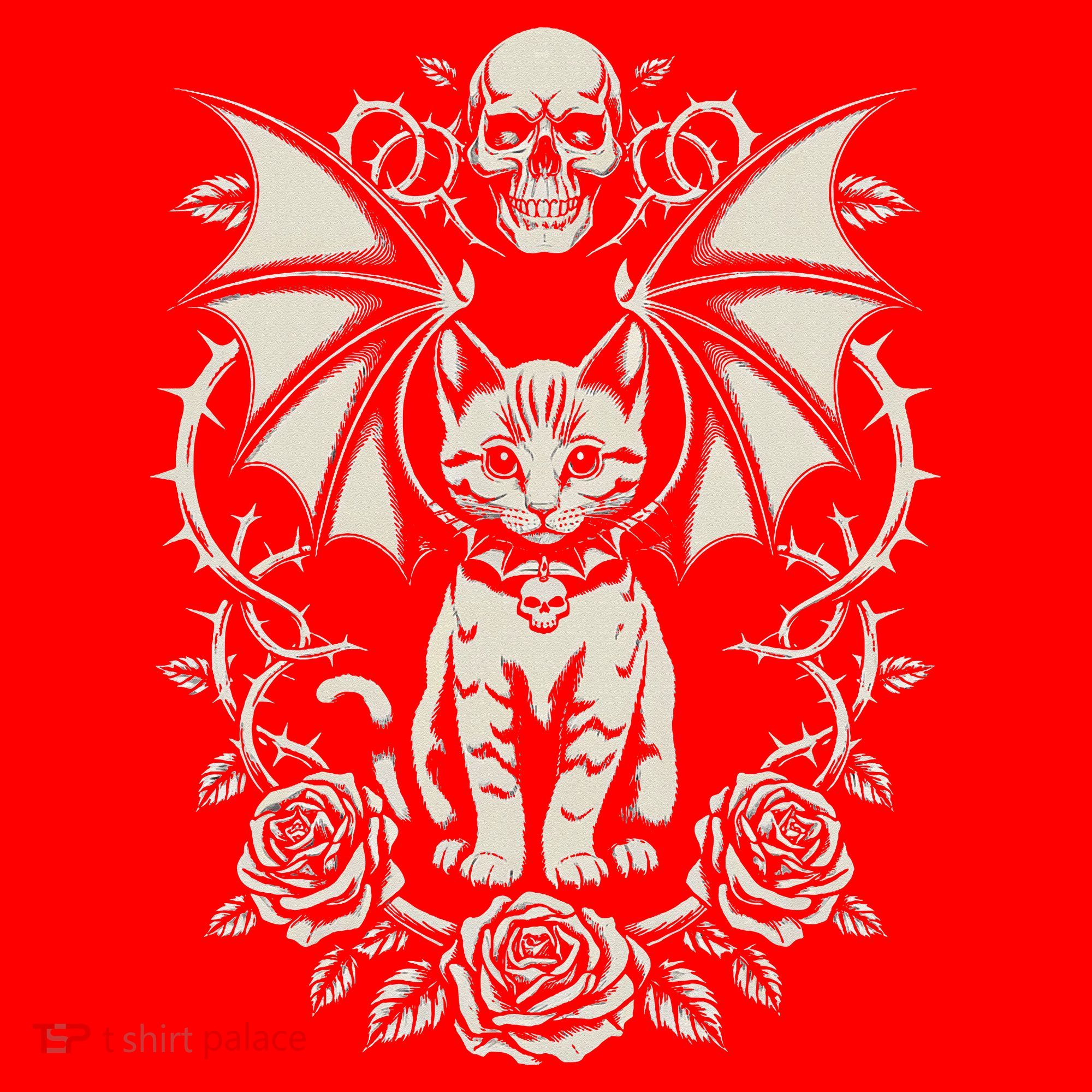 Black Cat Goth Kitten Halloween Skulls Rose Mom Dad Santa Hat