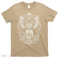 Black Cat Goth Kitten Halloween Skulls Rose Mom Dad T-Shirt thumb 0