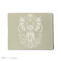 Black Cat Goth Kitten Halloween Skulls Rose Mom Dad Mousepad thumb 0