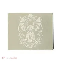 Black Cat Goth Kitten Halloween Skulls Rose Mom Dad Mousepad thumb 0