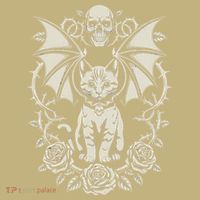 Black Cat Goth Kitten Halloween Skulls Rose Mom Dad Mousepad thumb 1