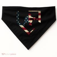 Baseball Catcher Gear Gift American Flag Baseballin Gift USA-Made Doggie Bandana thumb 0