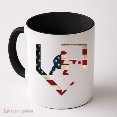 Baseball Catcher Gear Gift American Flag Baseballin Gift Coffee Mug