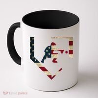 Baseball Catcher Gear Gift American Flag Baseballin Gift Coffee Mug thumb 0