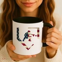 Baseball Catcher Gear Gift American Flag Baseballin Gift Coffee Mug thumb 3
