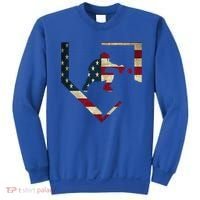 Baseball Catcher Gear Gift American Flag Baseballin Gift Sweatshirt thumb 0