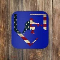 Baseball Catcher Gear Gift American Flag Baseballin Gift Coaster thumb 0