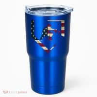 Baseball Catcher Gear Gift American Flag Baseballin Gift Tumbler thumb 0