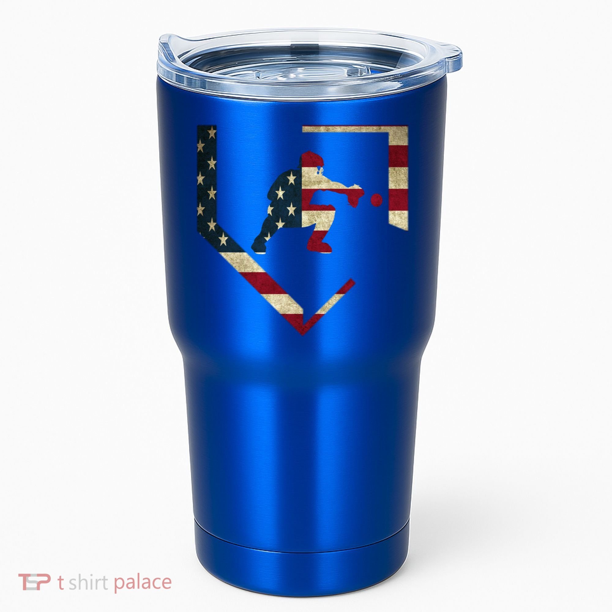 Baseball Catcher Gear Gift American Flag Baseballin Gift Tumbler