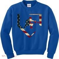 Baseball Catcher Gear Gift American Flag Baseballin Gift Kids Sweatshirt thumb 0