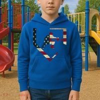 Baseball Catcher Gear Gift American Flag Baseballin Gift Kids Hoodie thumb 2