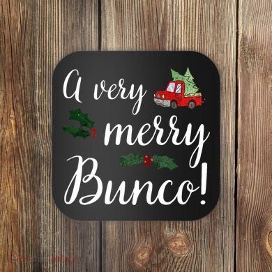 Bunco Christmas Gift Very Merry Bunco Coaster