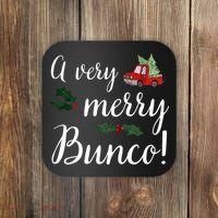 Bunco Christmas Gift Very Merry Bunco Coaster thumb 0