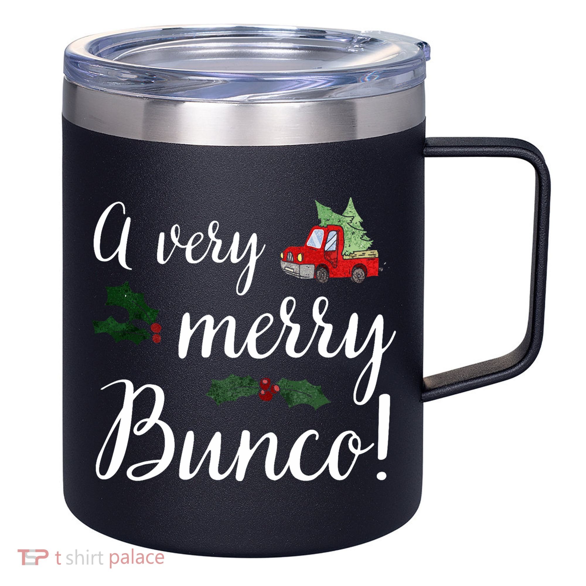 Bunco Christmas Gift Very Merry Bunco 12oz Stainless Steel Coffee Mug