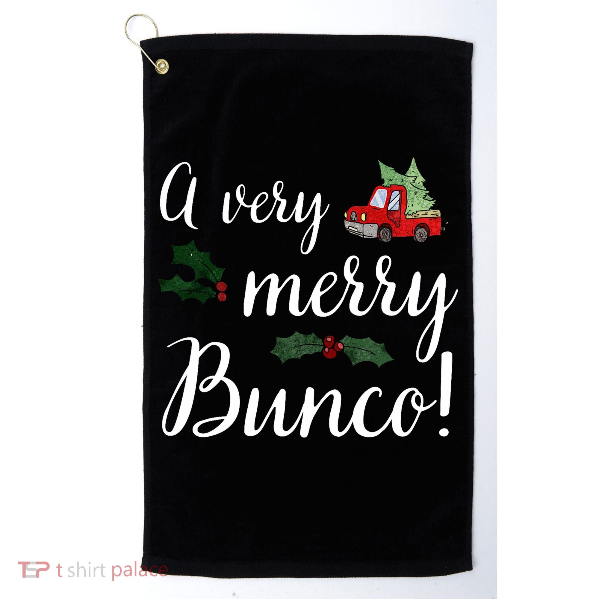 Bunco Christmas Gift Very Merry Bunco Golf Towel