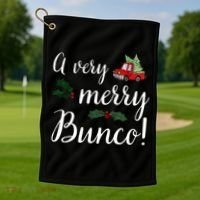 Bunco Christmas Gift Very Merry Bunco Golf Towel thumb 1