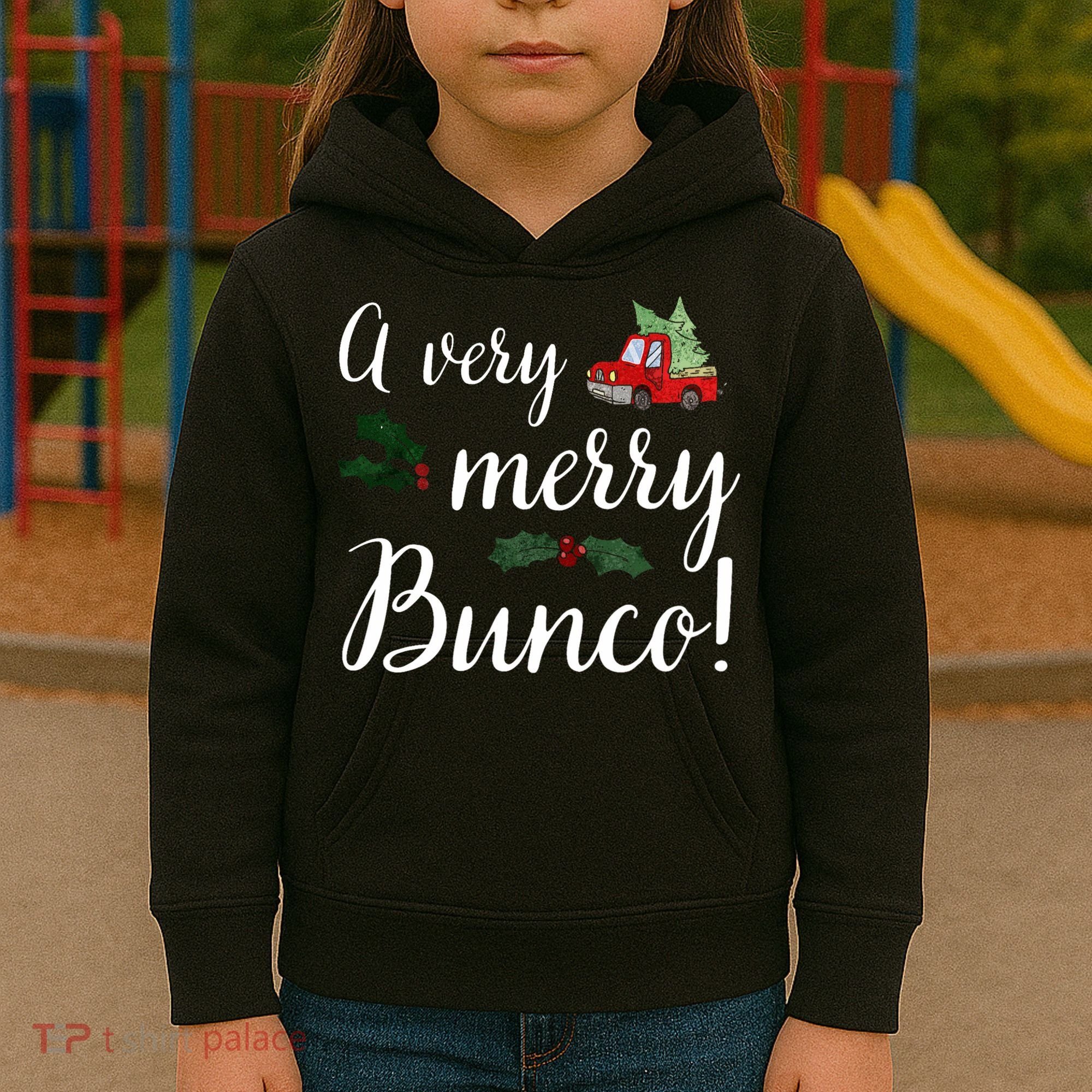 Bunco Christmas Gift Very Merry Bunco Kids Hoodie