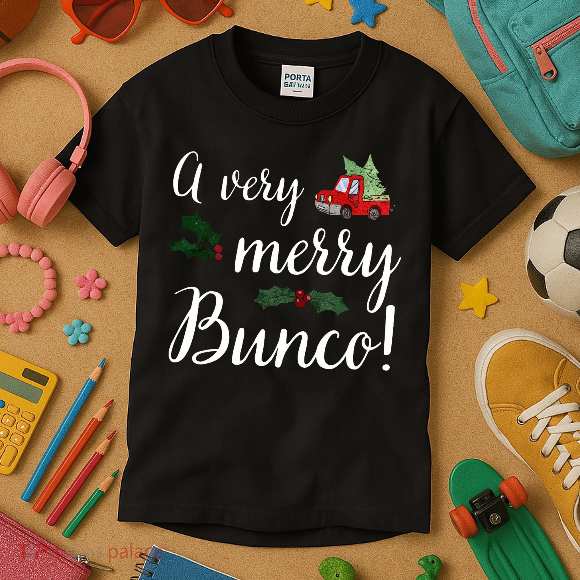 Bunco Christmas Gift Very Merry Bunco Kids T-Shirt