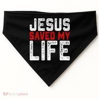 BOLD Christian Gift Jesus Saved My Life USA-Made Doggie Bandana thumb 0