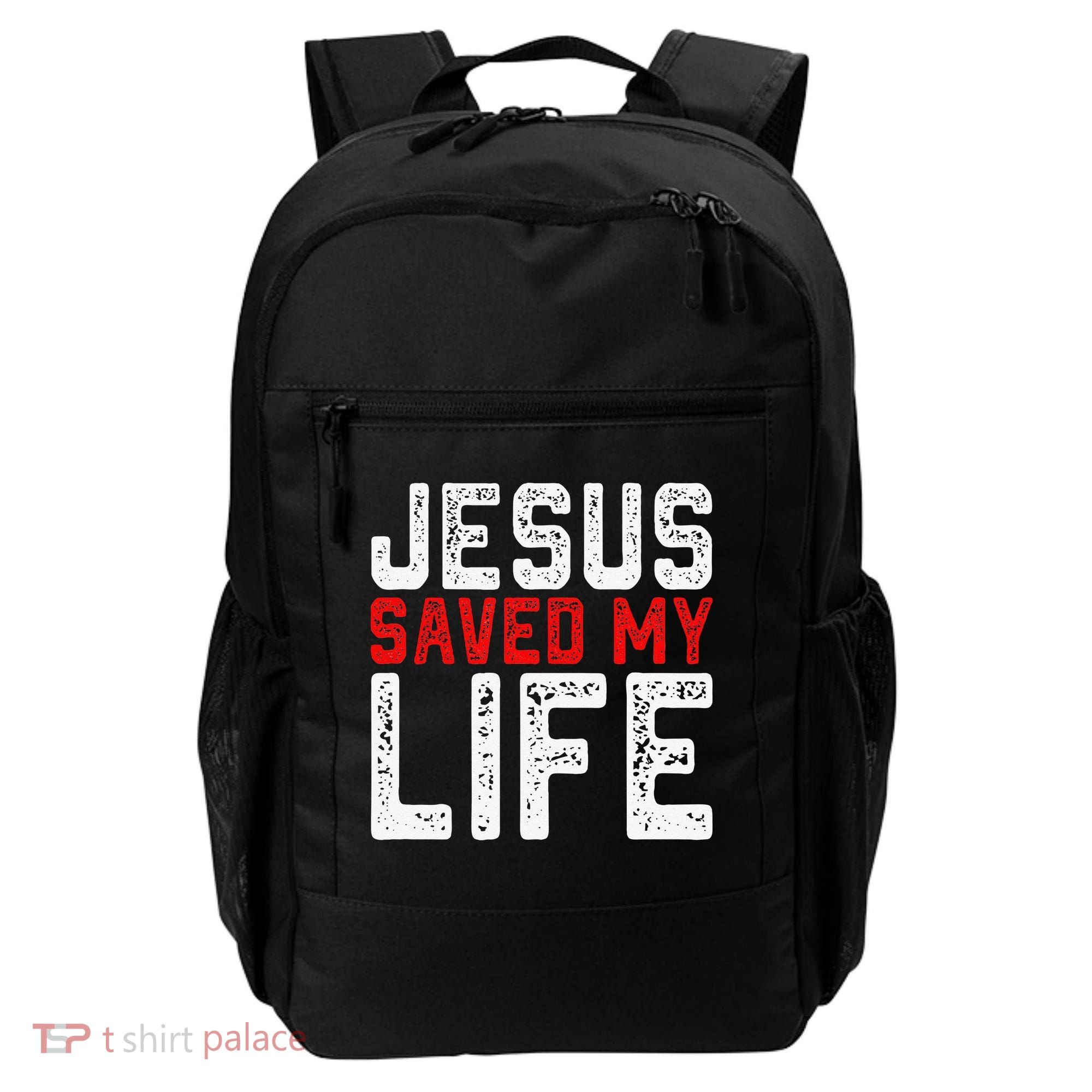 BOLD Christian Gift Jesus Saved My Life Backpack